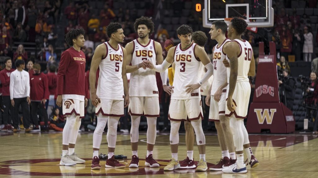 usc trojans men's basketball vs washington basketball match player stats